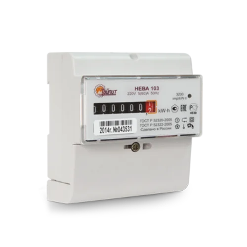 Счетчик "НЕВА" 103/5 1S0 5(80) однофазный, однотарифный